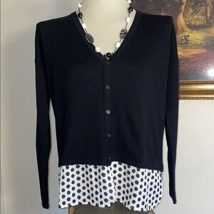 Chico’s Black and White Polka Dot Sweater.  Chicos Size 1. US Size Medium/8